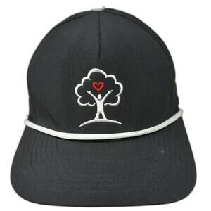Pins & Aces 5 Panel Black One Size Hat Freedom Youth Rope Snapback Logo Golf